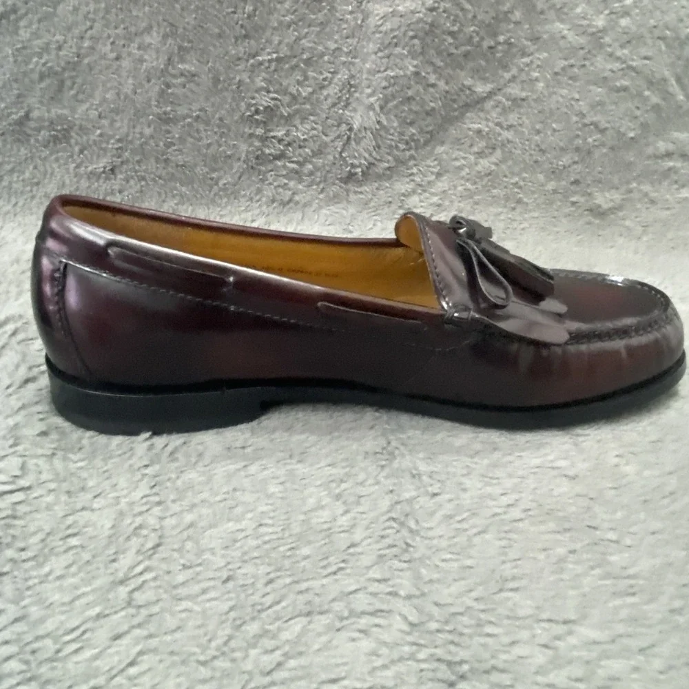 Cole Haan Mens Loafers C02692 Burgundy Leather Kiltie Tassel Dress Shoes 10.5D